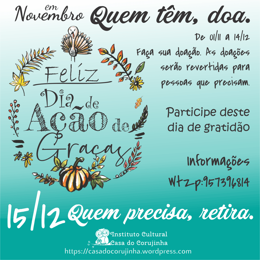 1º Dia de Ação de Graças do&nbsp;Corujinha