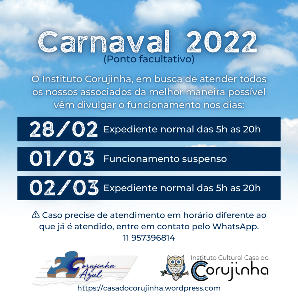 🎊🎉 Carnaval 2022 (Ponto&nbsp;facultativo)
